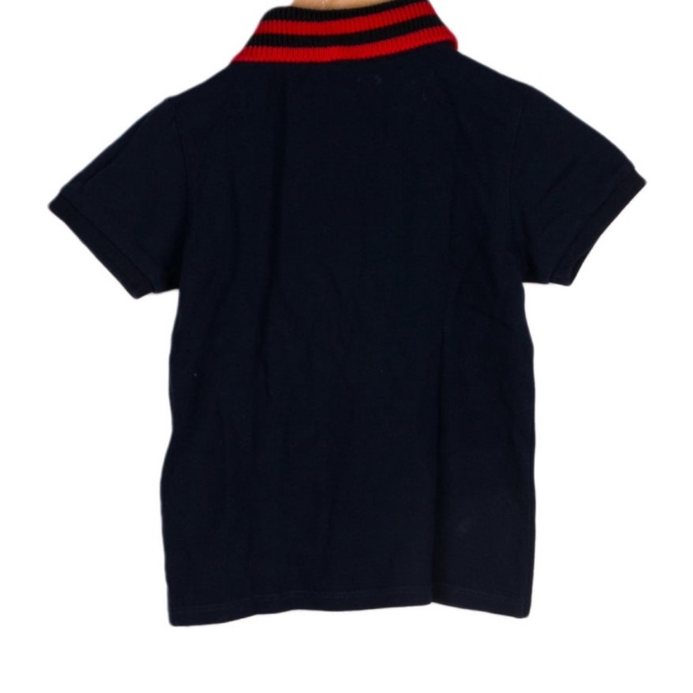 Black Polo Shirt with Red Accents